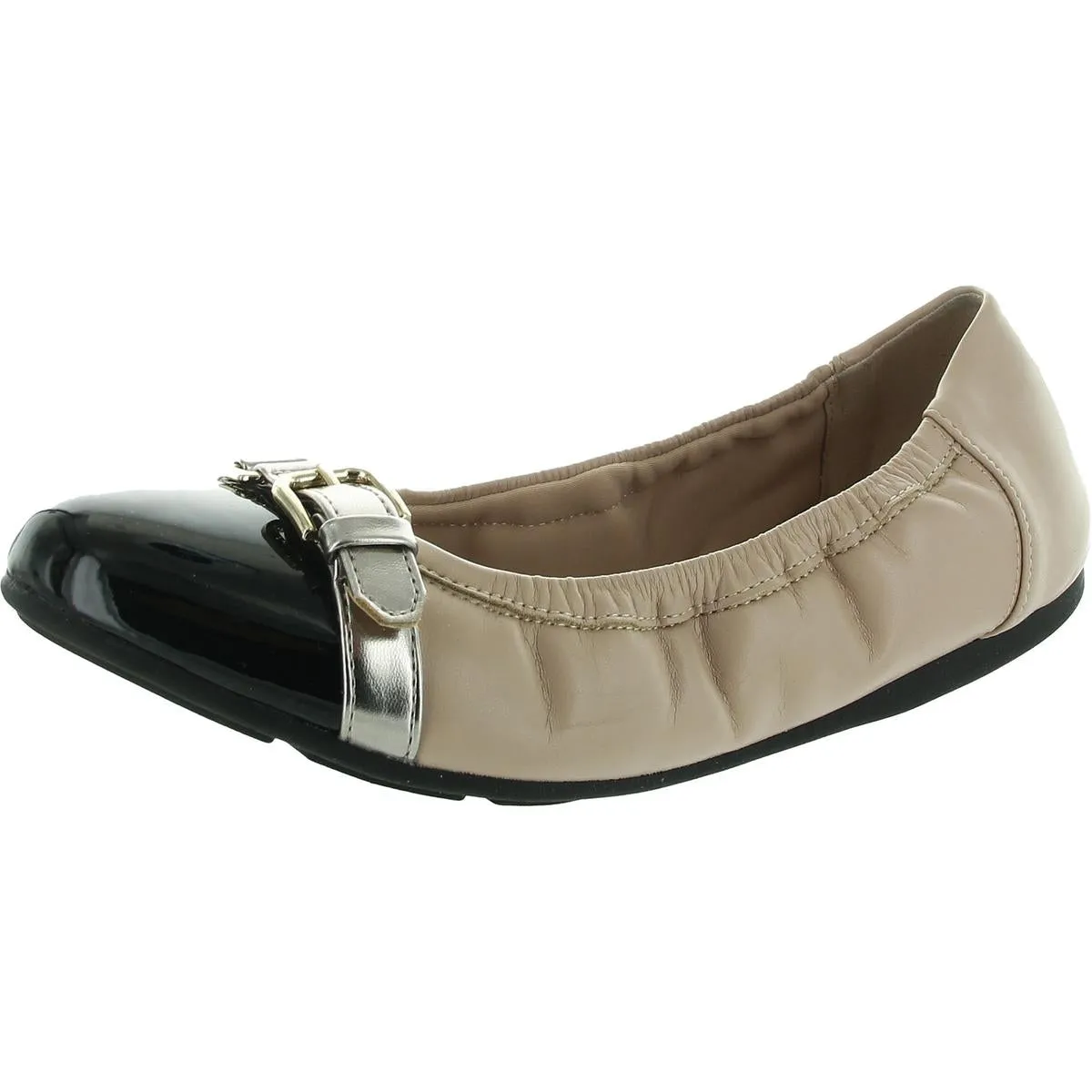 KENNA3 Womens Buckle Manmade Ballet Flats