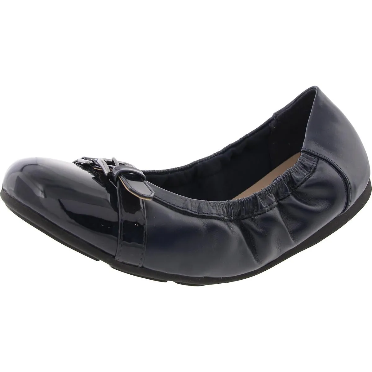 KENNA3 Womens Buckle Manmade Ballet Flats