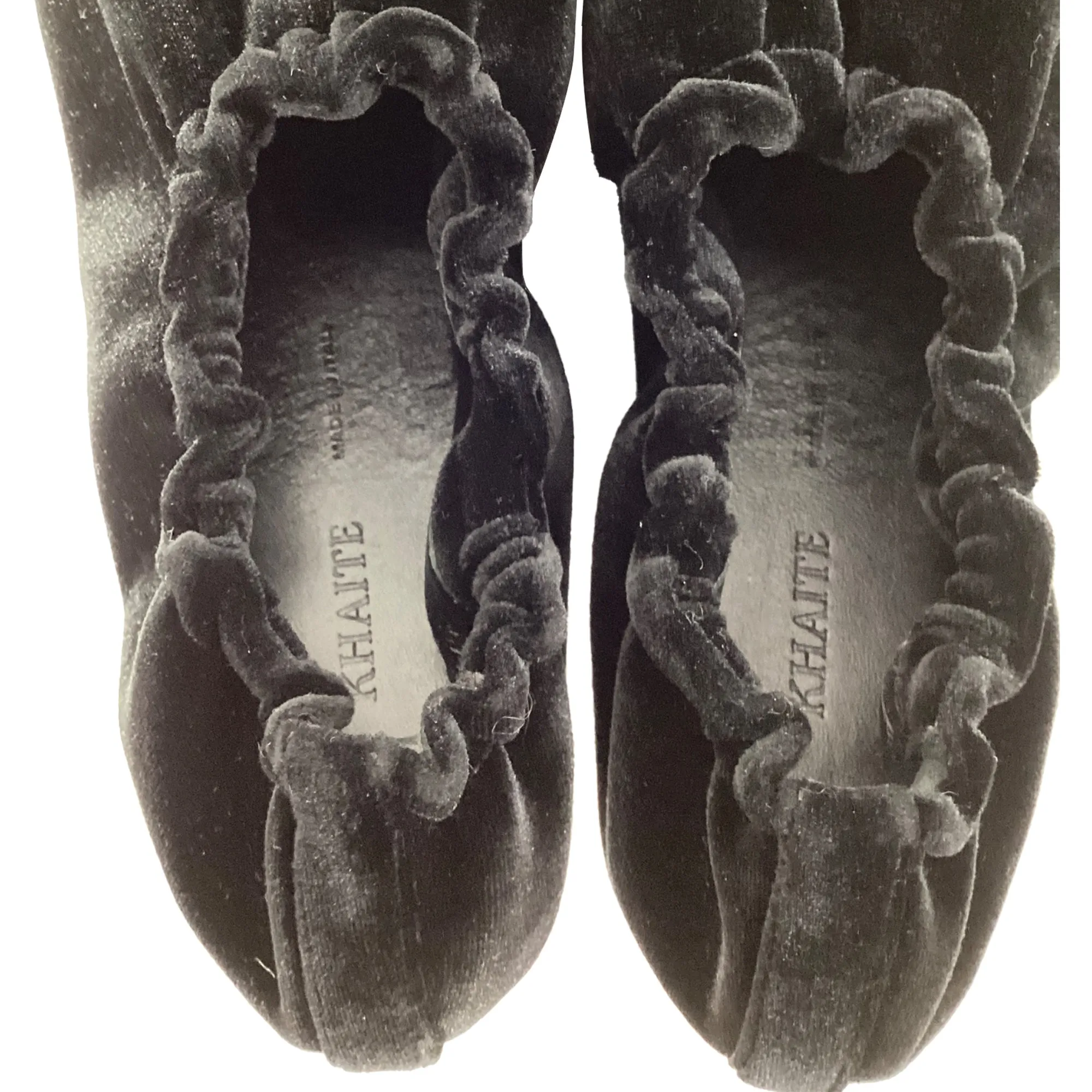 Khaite Logan Ballet Flats in Black Velvet