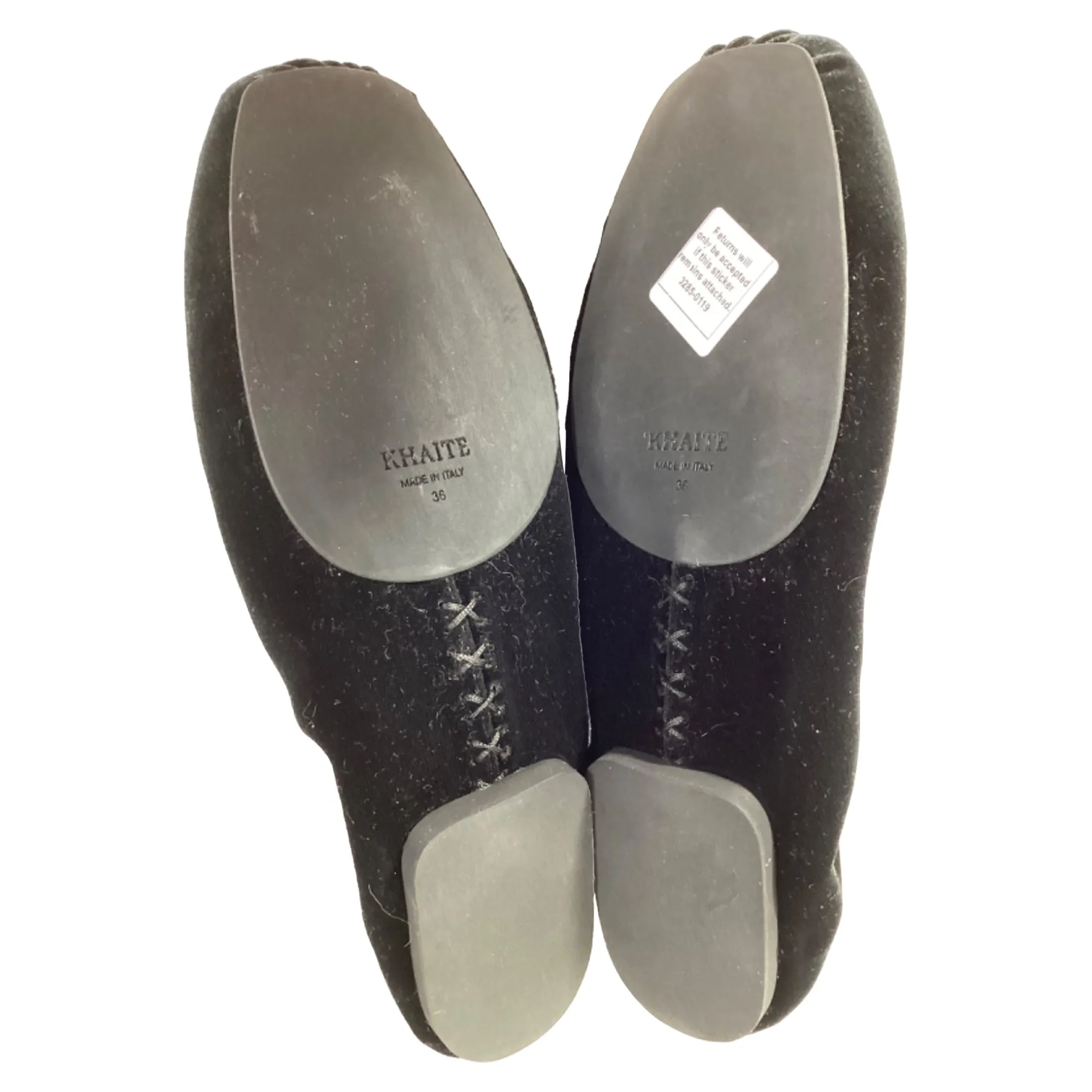Khaite Logan Ballet Flats in Black Velvet