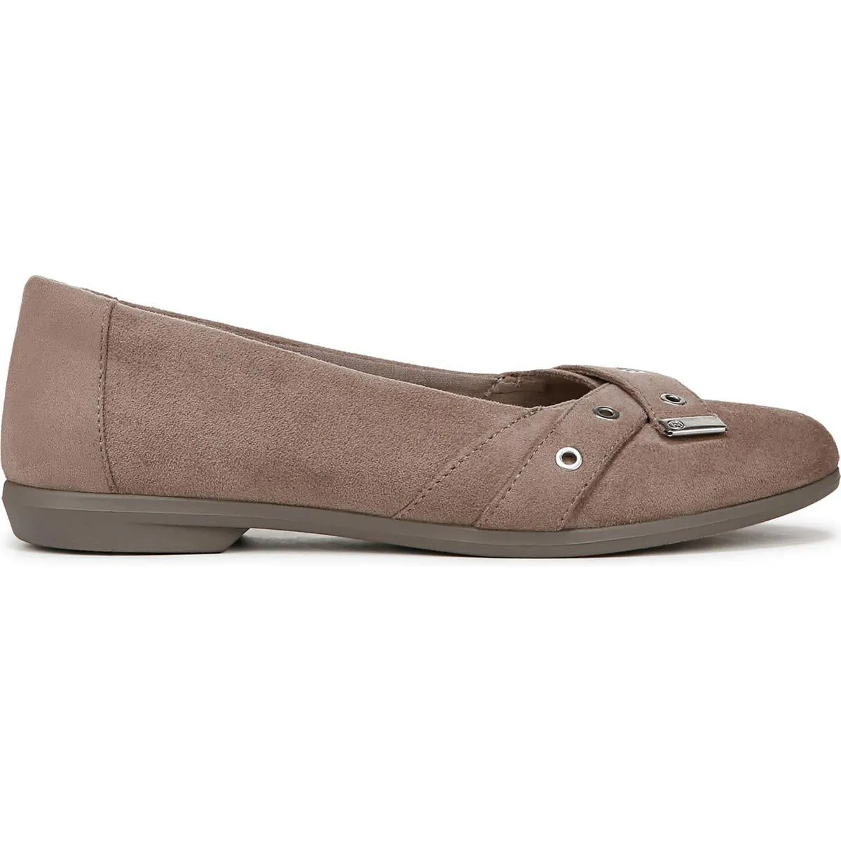 Kira Womens Solid Faux Suede Ballet Flats