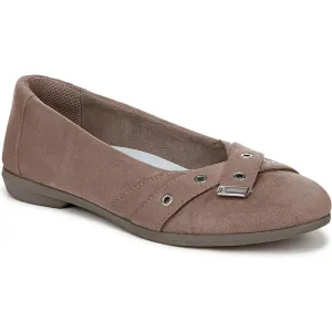 Kira Womens Solid Faux Suede Ballet Flats