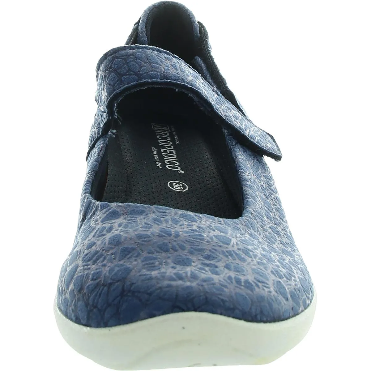 L51 Womens Printed Faux Suede Mary Janes