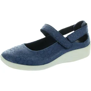 L51 Womens Printed Faux Suede Mary Janes