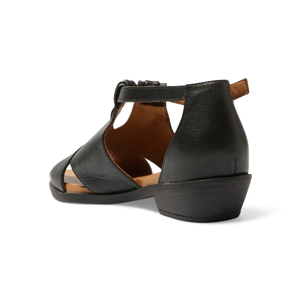 Laguna Sandal in Black Leather