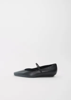Leather Ballerina  Black