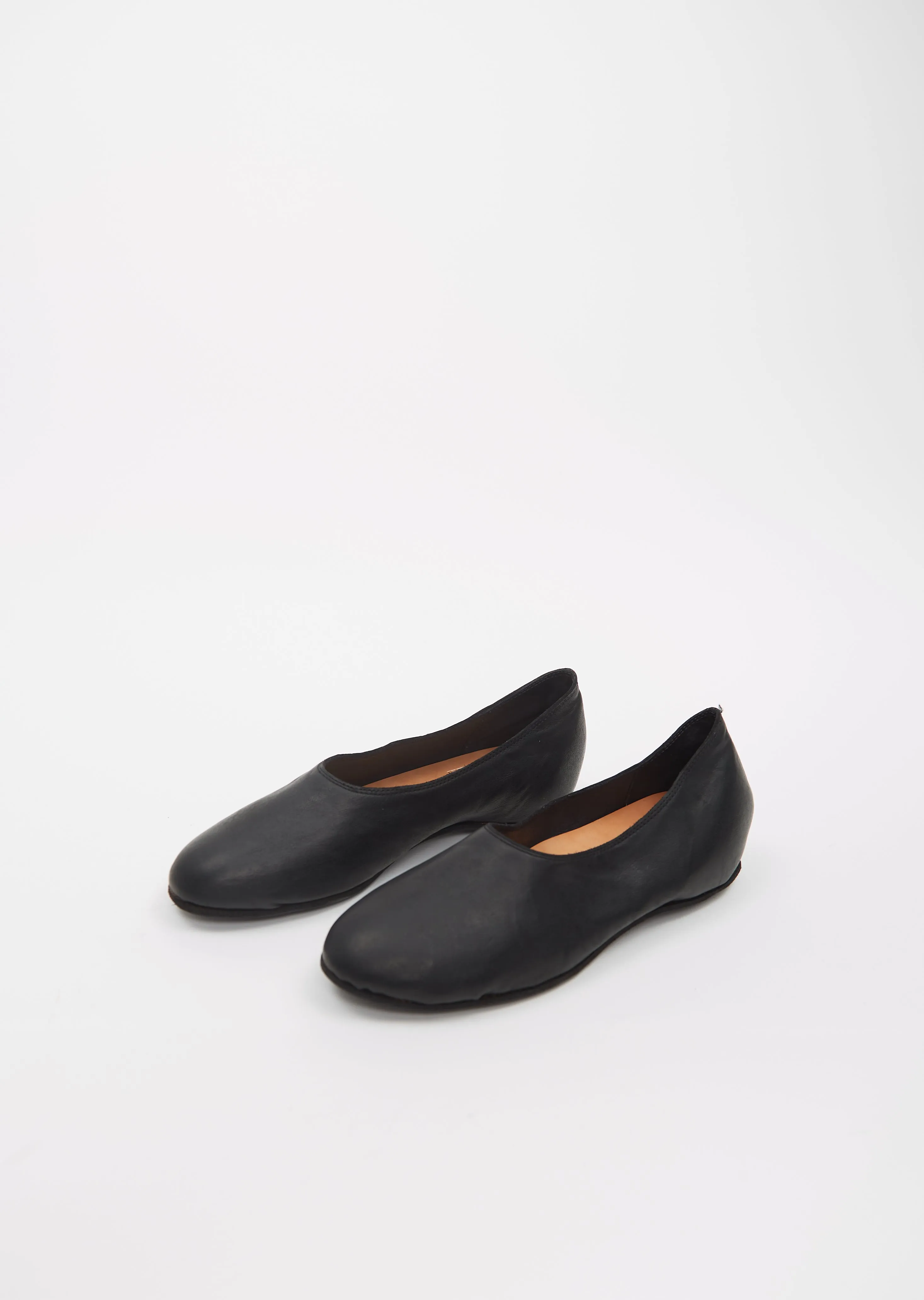 Leather Ballerina  Black