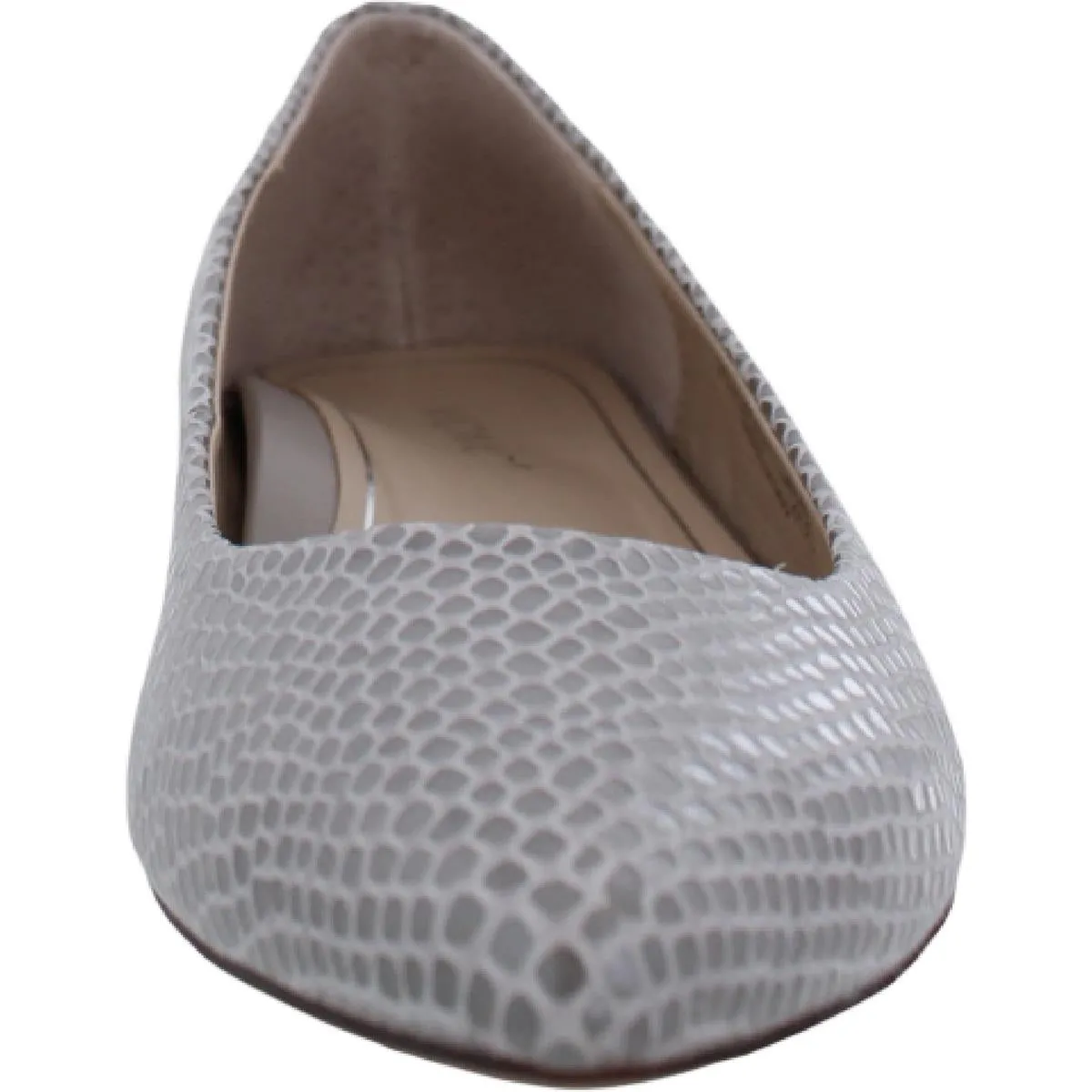 Lena Lzrd Womens Leather Embossed Pointed Toe Flats