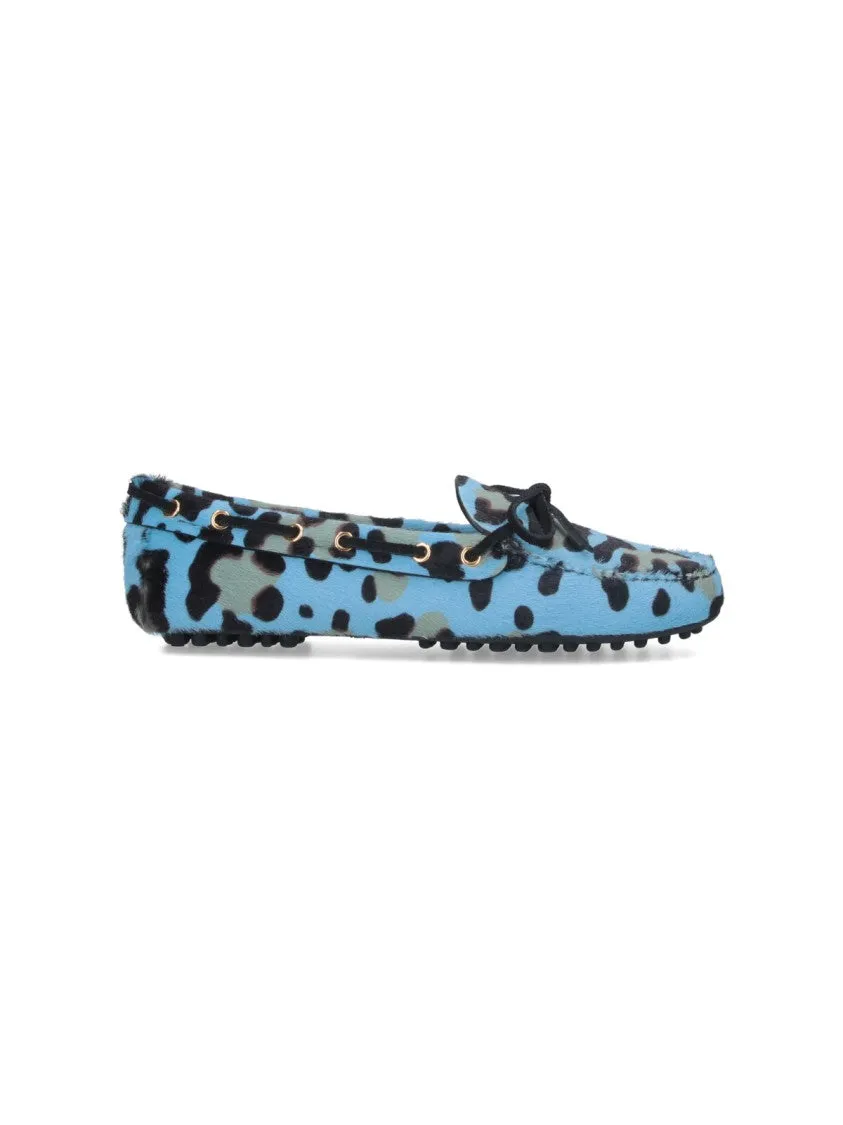 Leopard Print Moccasins  Blue