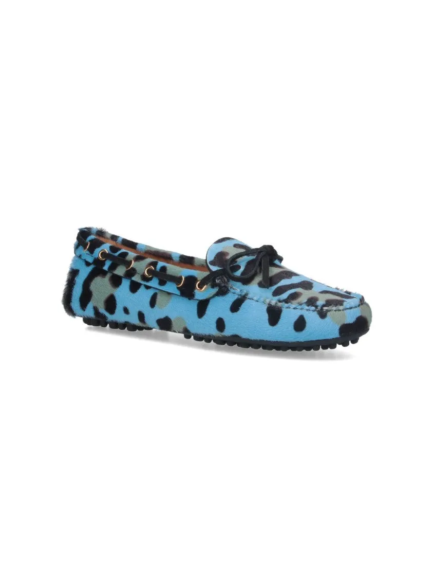 Leopard Print Moccasins  Blue