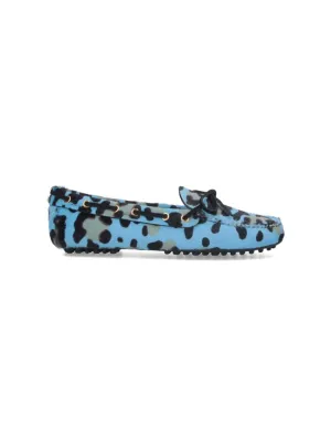 Leopard Print Moccasins  Blue