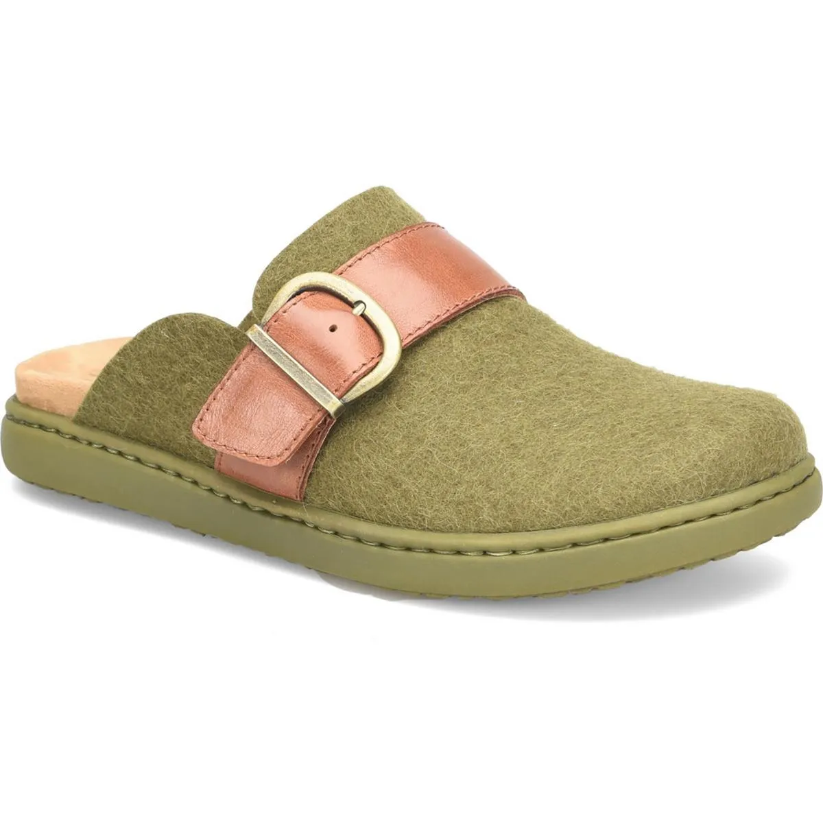 Lia Womens Wool Buckle Clogs