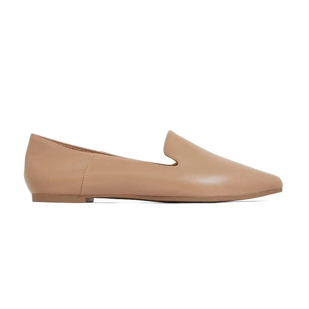Liana Flat in Camel Leather