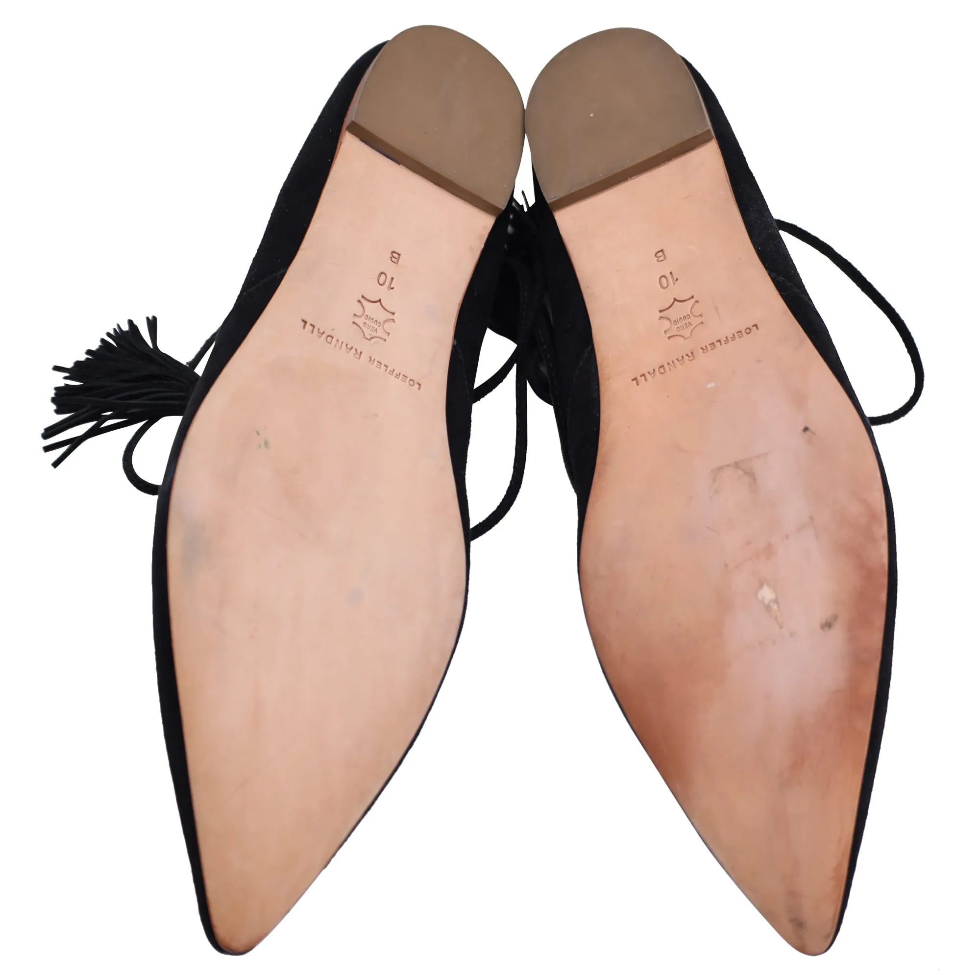 Loeffler Randall Tassel Accents D'Orsay Flats in Black Suede