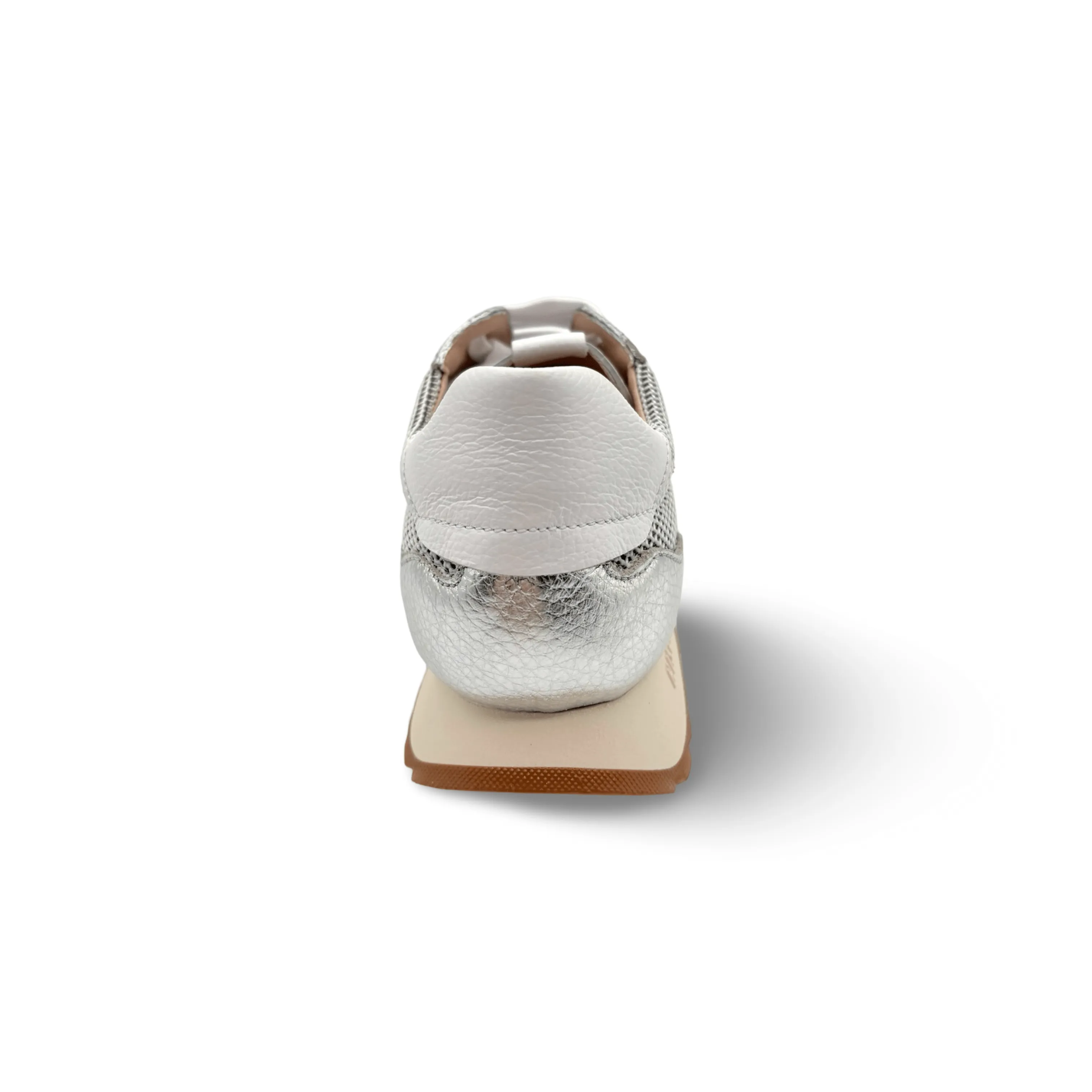 Loira Silver/Off White Lace Up Sneaker