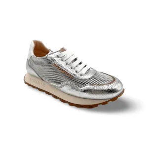Loira Silver/Off White Lace Up Sneaker