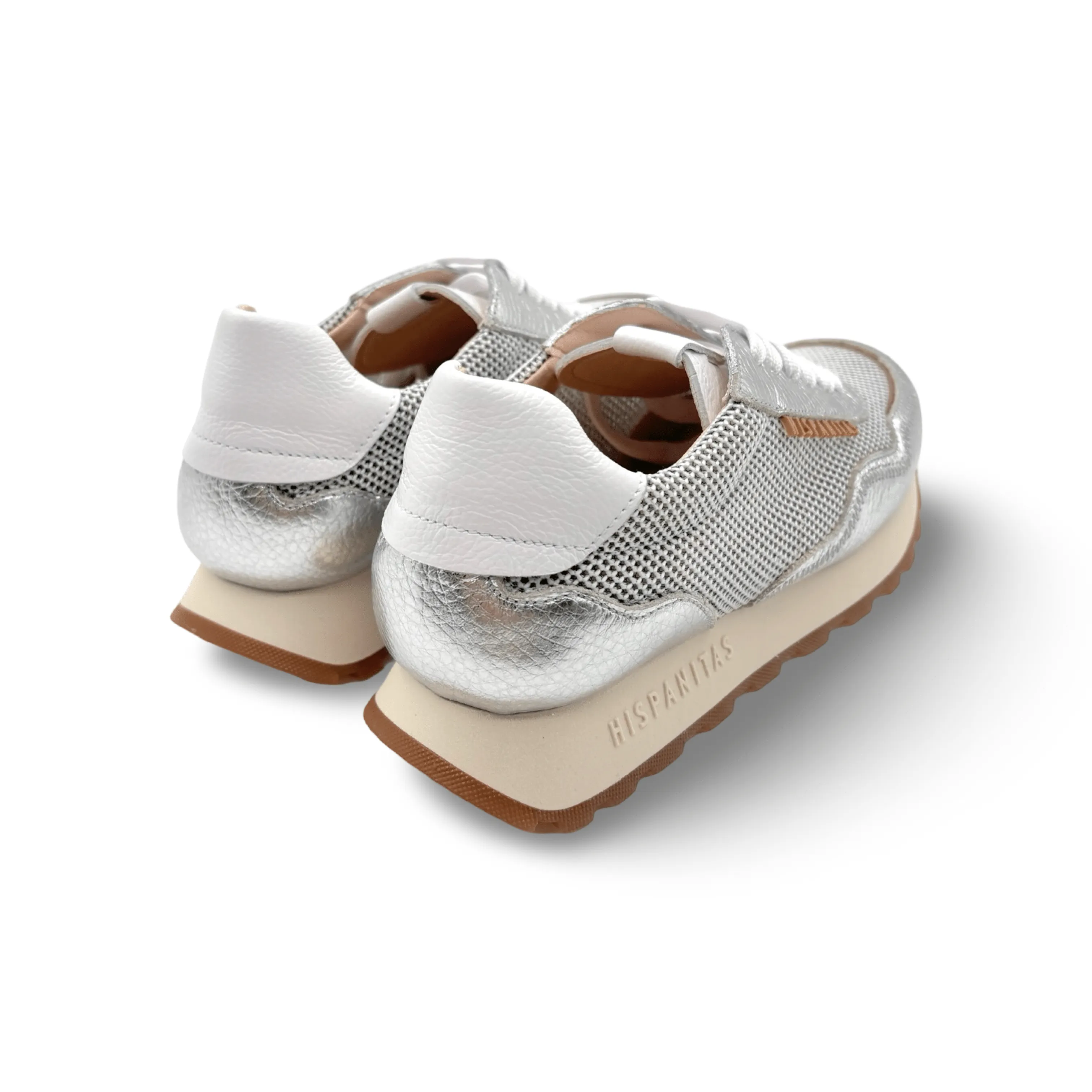 Loira Silver/Off White Lace Up Sneaker