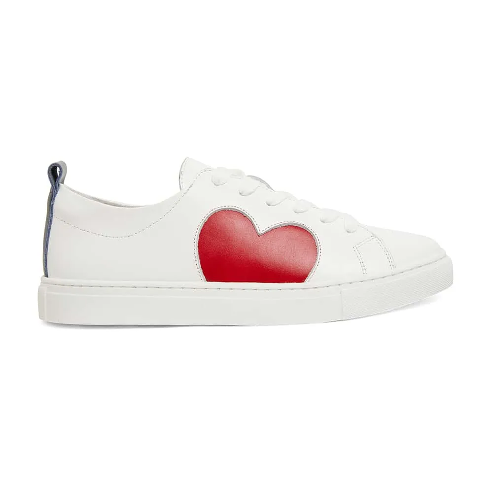 Love Sneaker in White And Red Leather