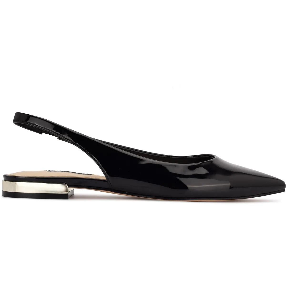 Lucee Womens Patent Pointed Toe Slingbacks