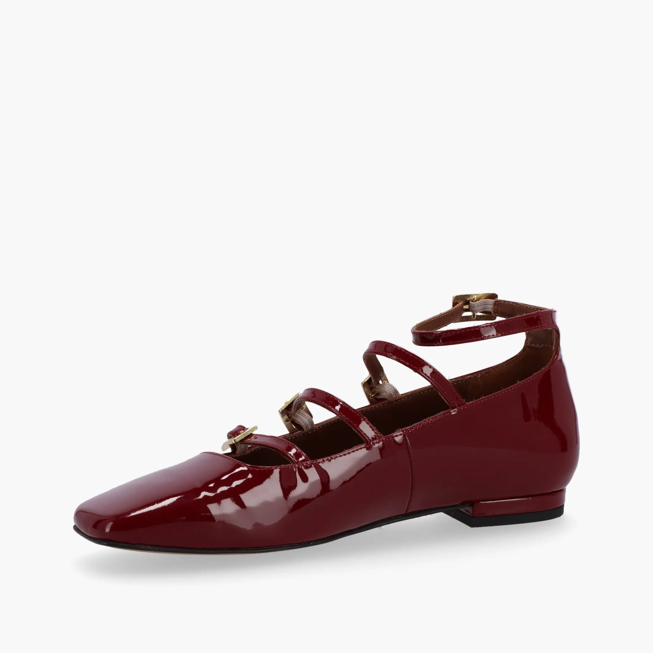 Luke Onix Wine Burgundy Leather Ballet Flats