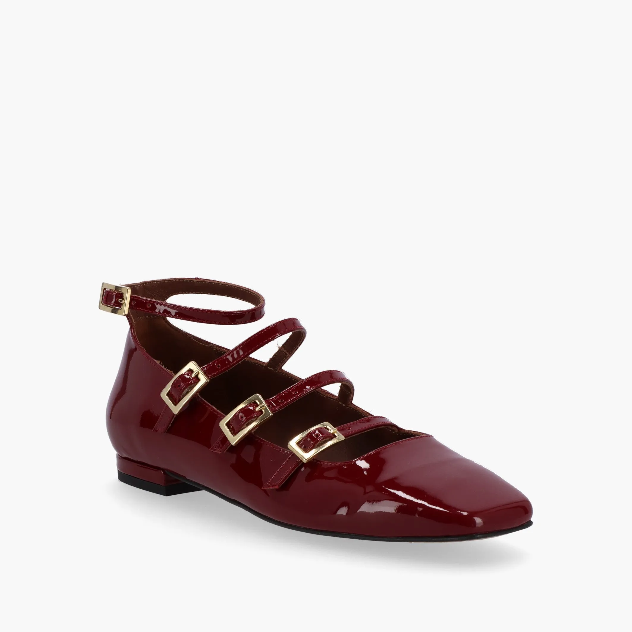 Luke Onix Wine Burgundy Leather Ballet Flats