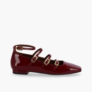 Luke Onix Wine Burgundy Leather Ballet Flats