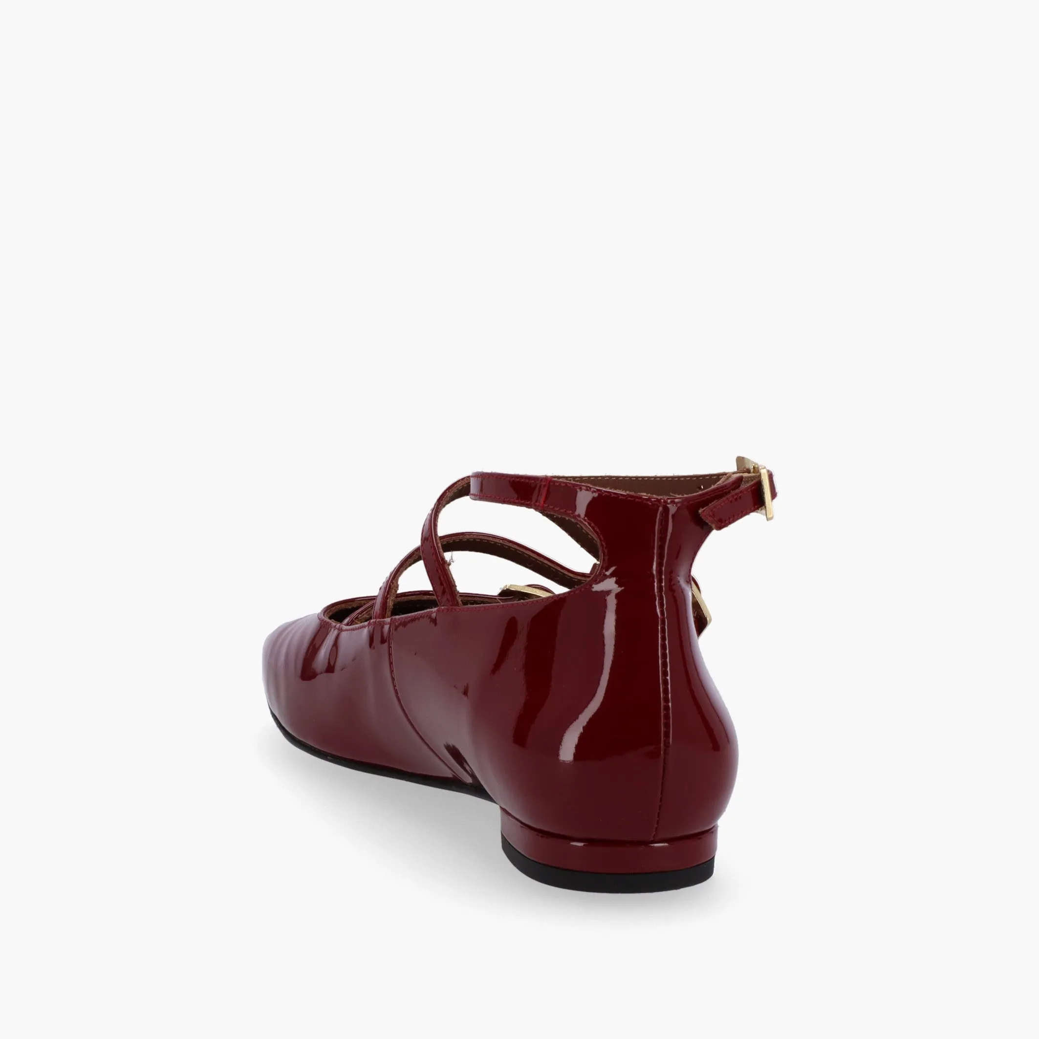 Luke Onix Wine Burgundy Leather Ballet Flats