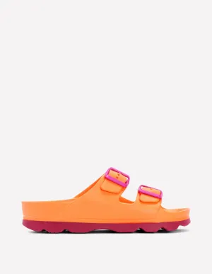 Lyla Double Buckle Sliders-Orange