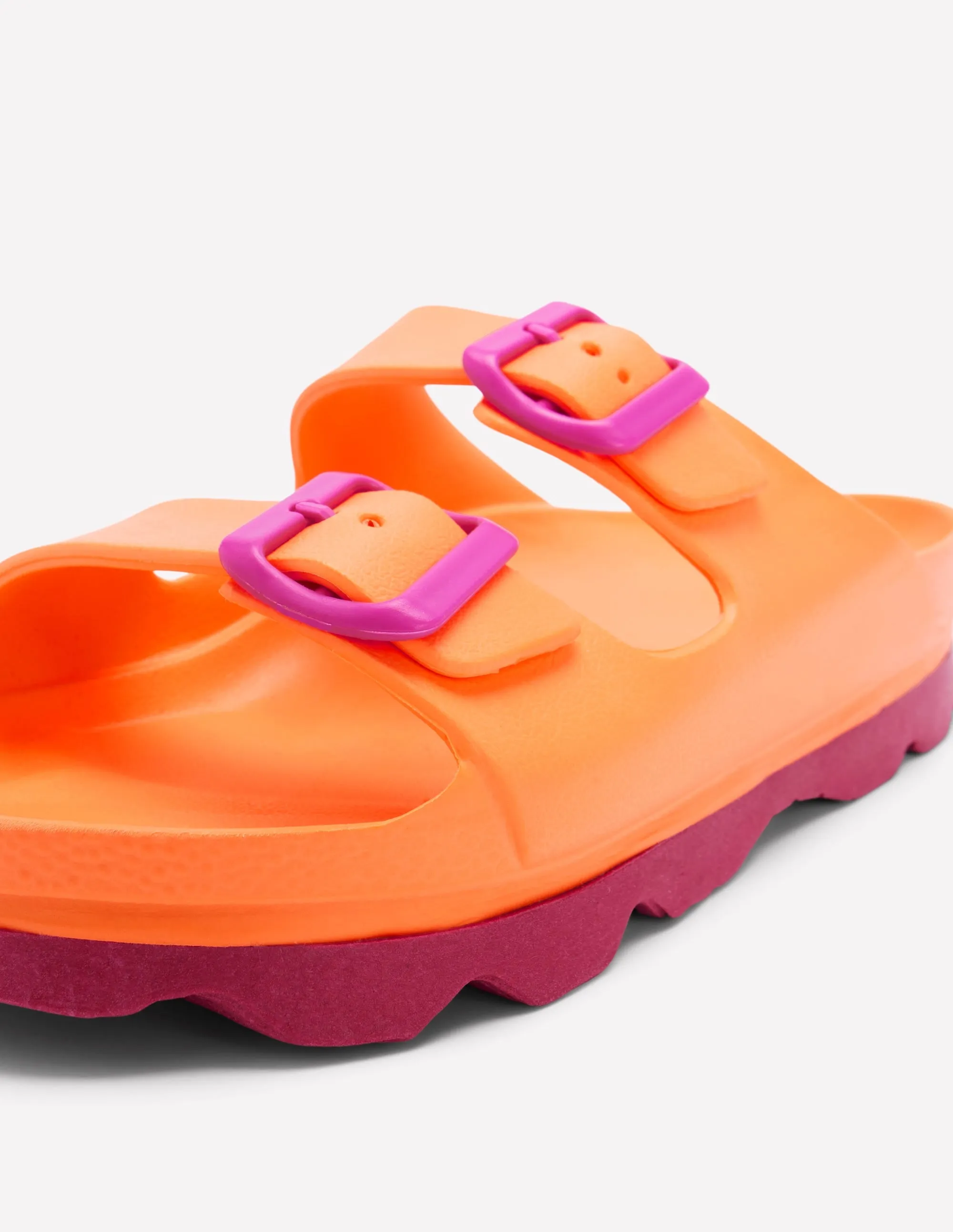 Lyla Double Buckle Sliders-Orange