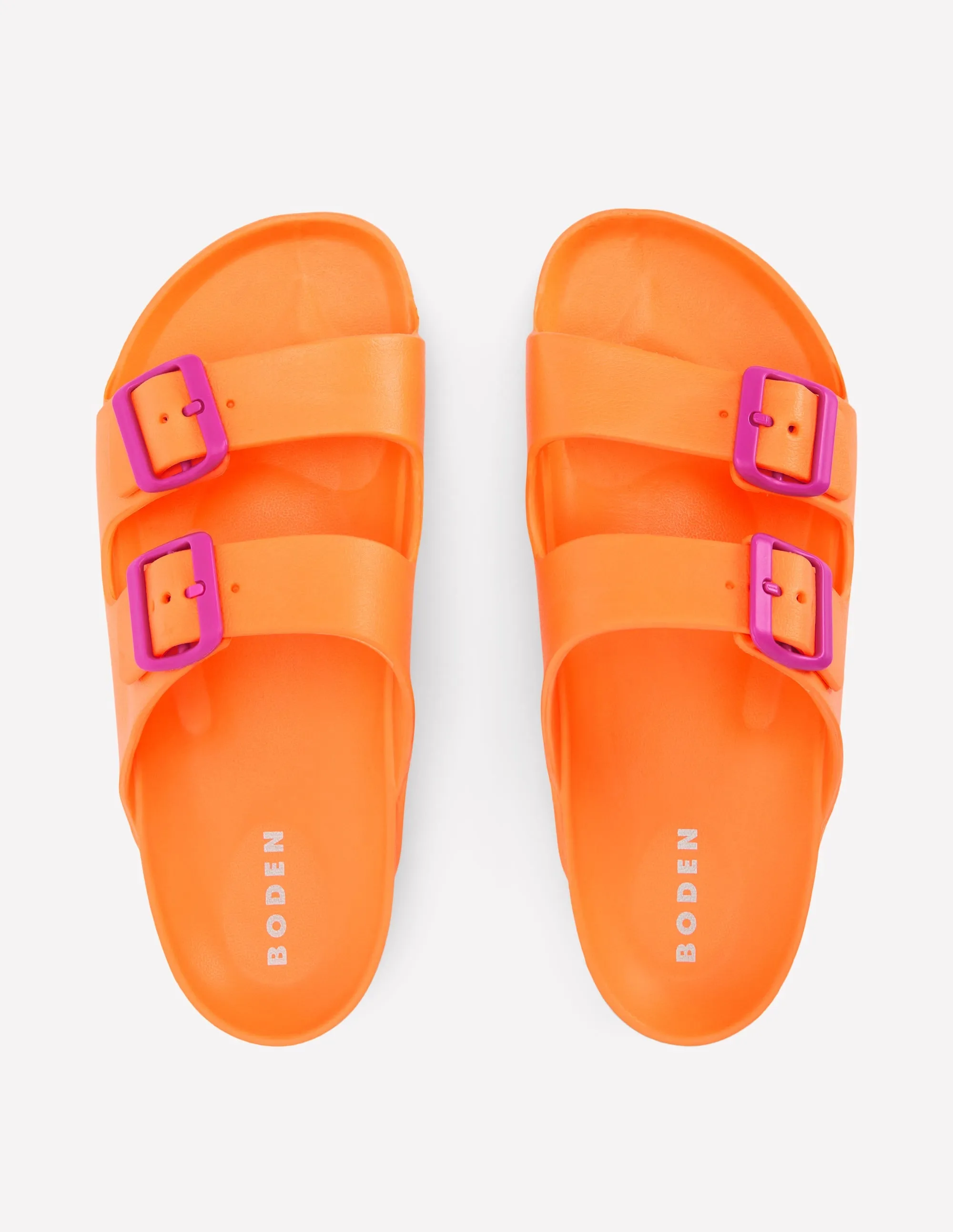 Lyla Double Buckle Sliders-Orange