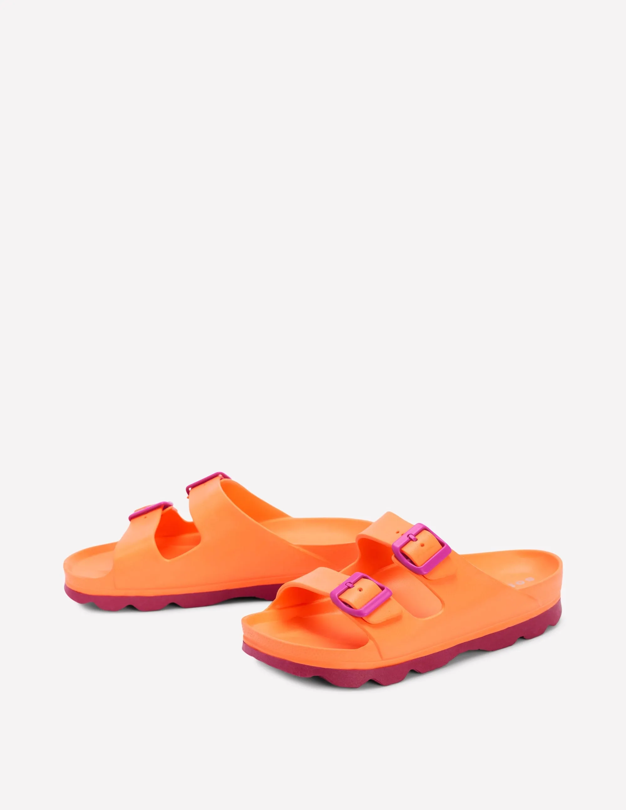 Lyla Double Buckle Sliders-Orange