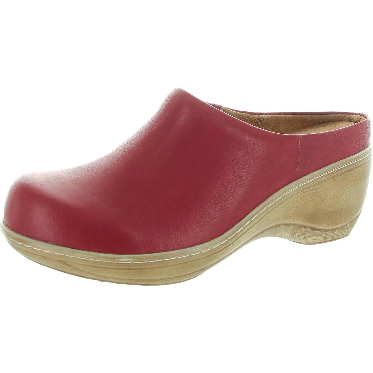 Madison Womens Leather Solid Clogs