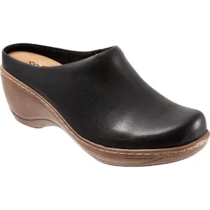 Madison Womens Leather Solid Clogs