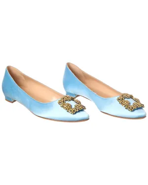 Manolo Blahnik Hangisimu Satin Flat (Authentic Pre-Owned)