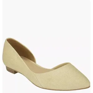 Marc Fisher LTD Sunny Ballet Flat Women's 6.5 Light Natural Slip On Shoes FZP050 (Light Natural,6.5)