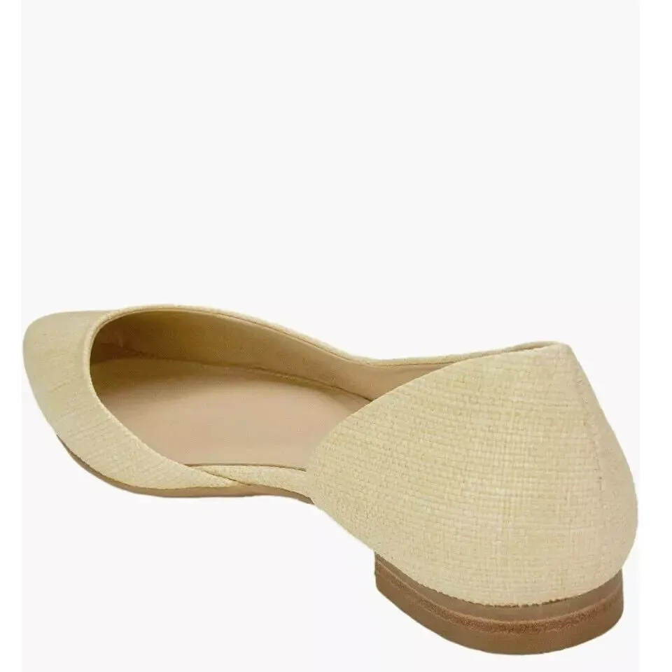 Marc Fisher LTD Sunny Ballet Flat Women's 6.5 Light Natural Slip On Shoes FZP050 (Light Natural,6.5)
