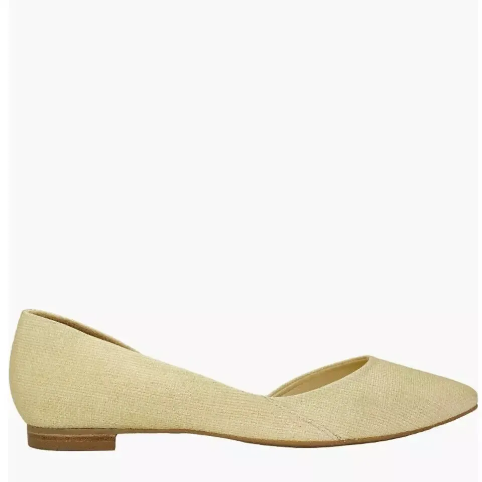 Marc Fisher LTD Sunny Ballet Flat Women's 6.5 Light Natural Slip On Shoes FZP050 (Light Natural,6.5)