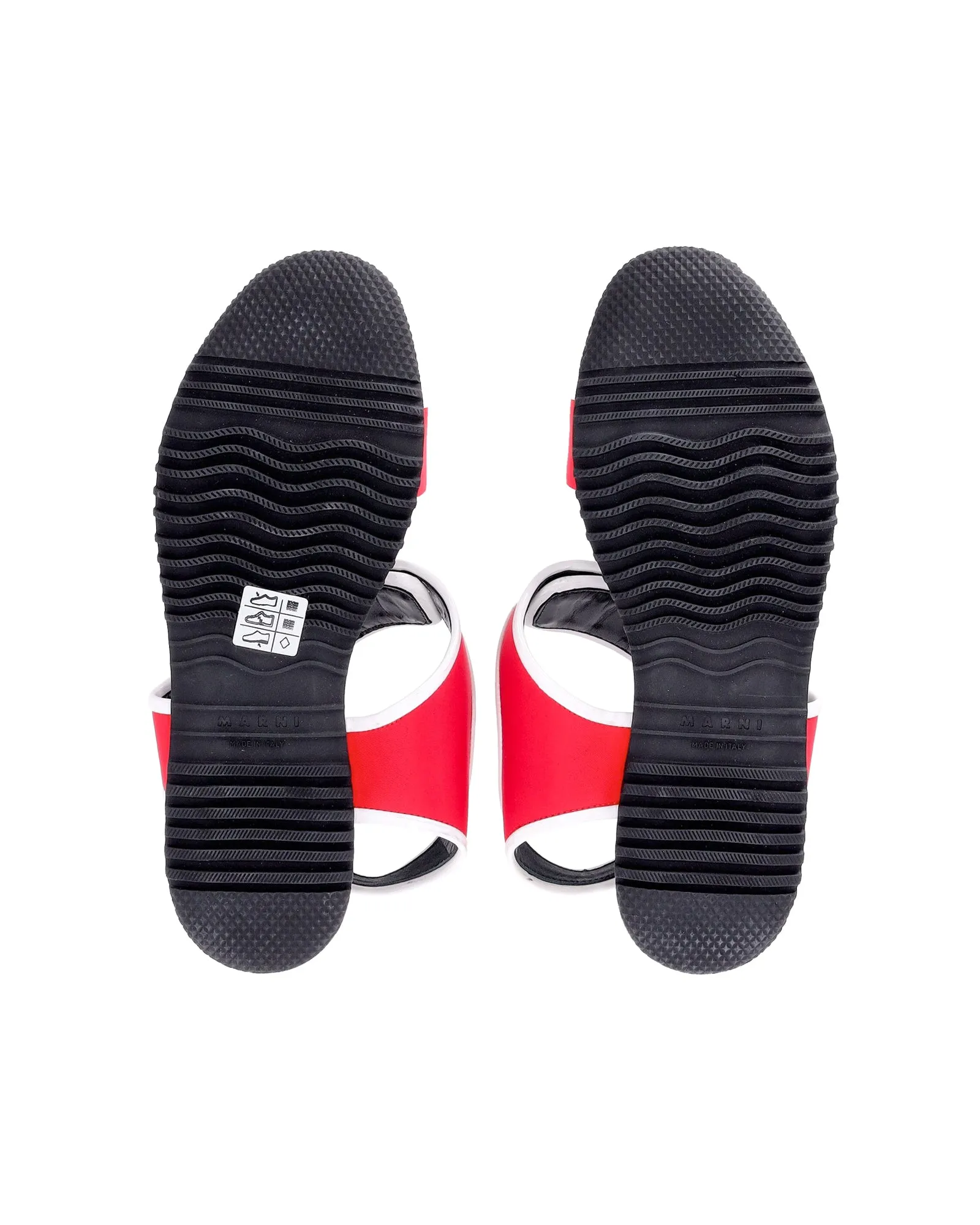 Marni Hook-and-Loop Scuba Sandals in Red Synthetic Textile