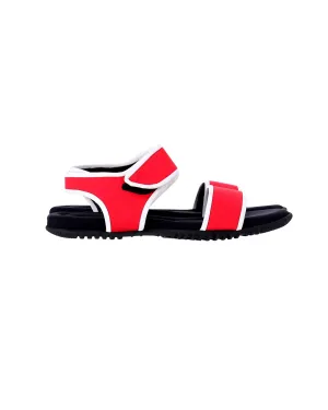 Marni Hook-and-Loop Scuba Sandals in Red Synthetic Textile
