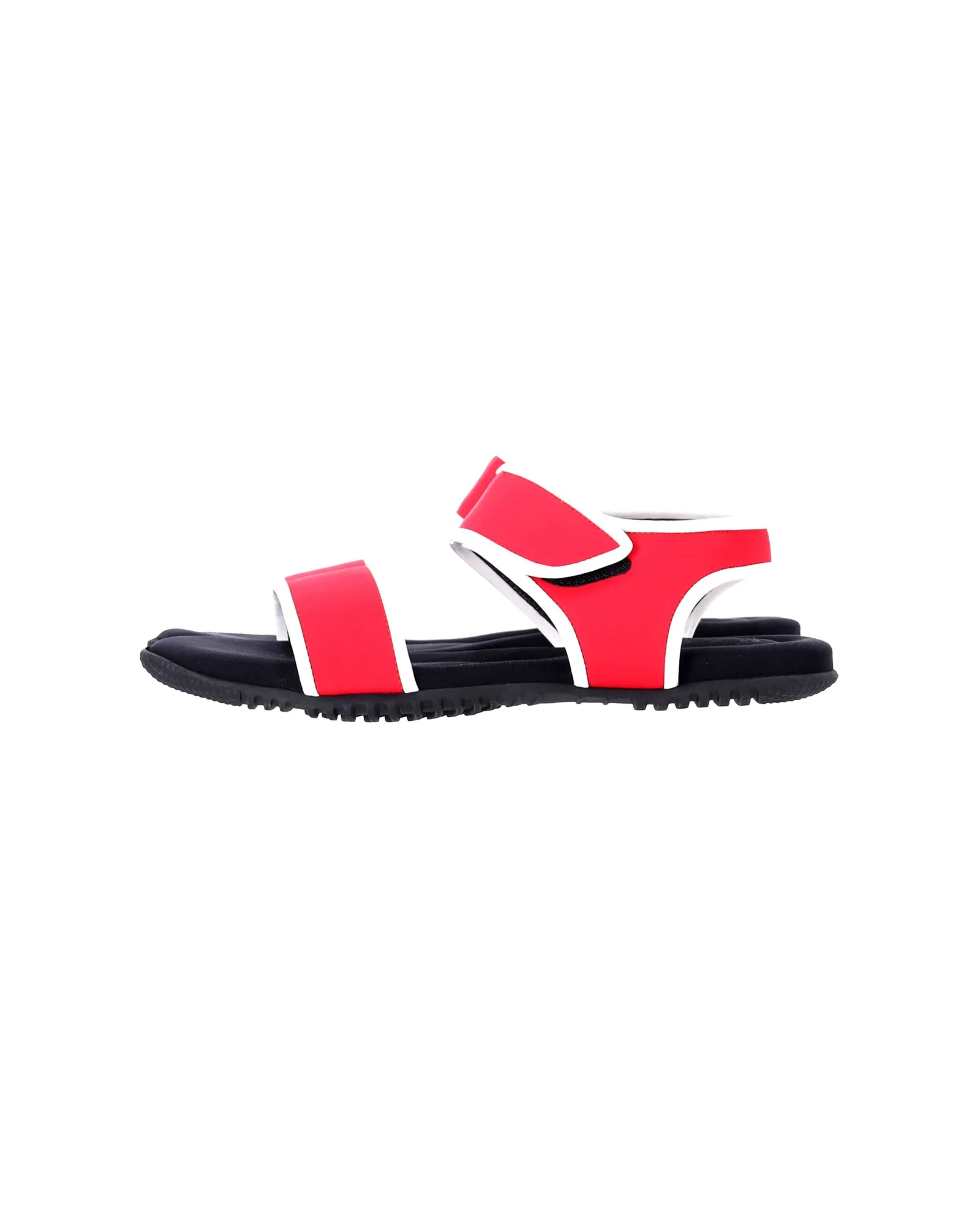 Marni Hook-and-Loop Scuba Sandals in Red Synthetic Textile