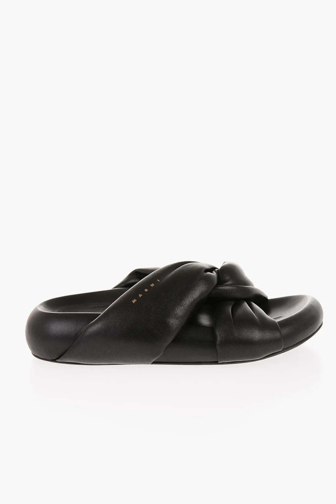 Marni Padded Leather Sadals With Braided Band