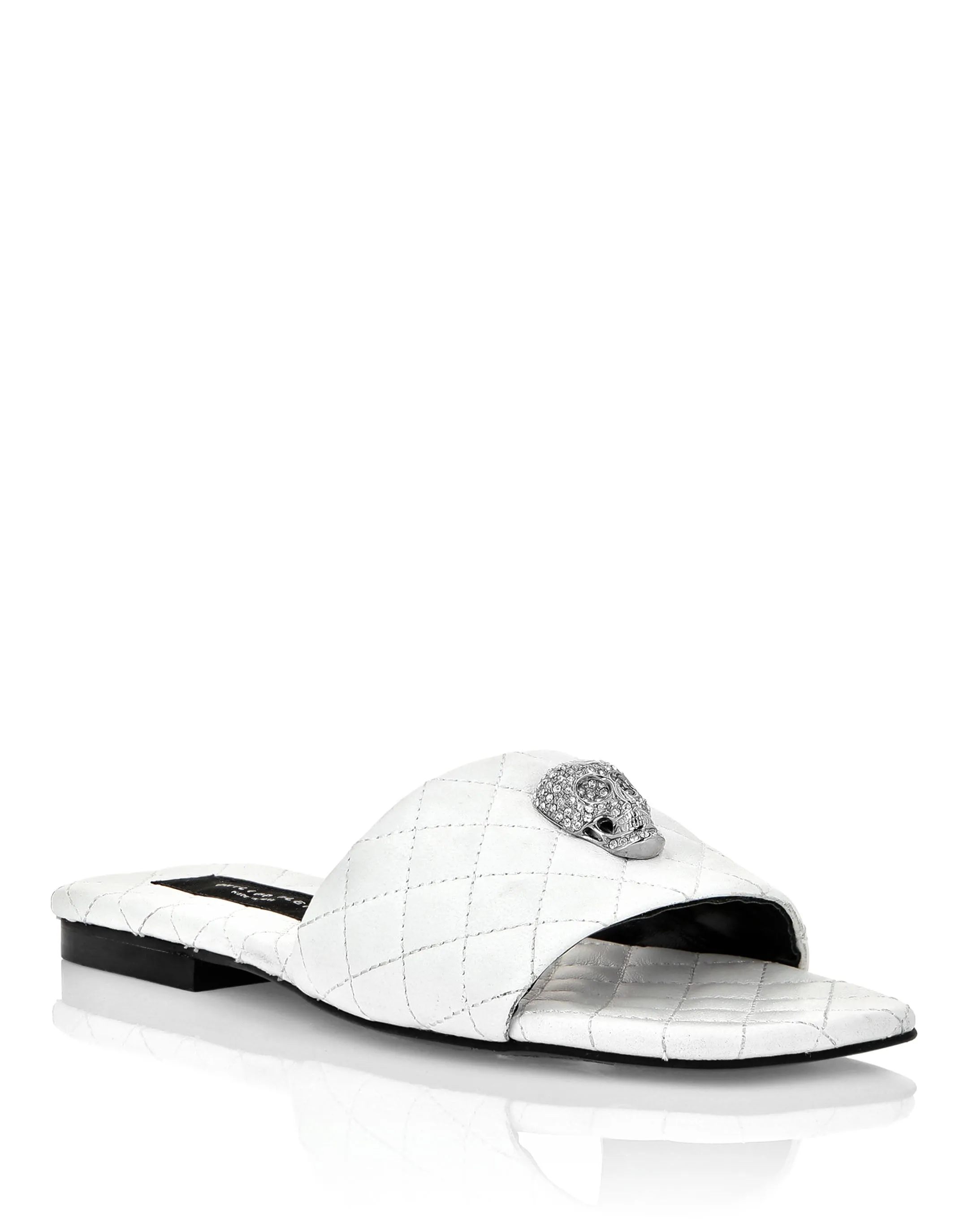 Matelasse Slides Crystal Skull