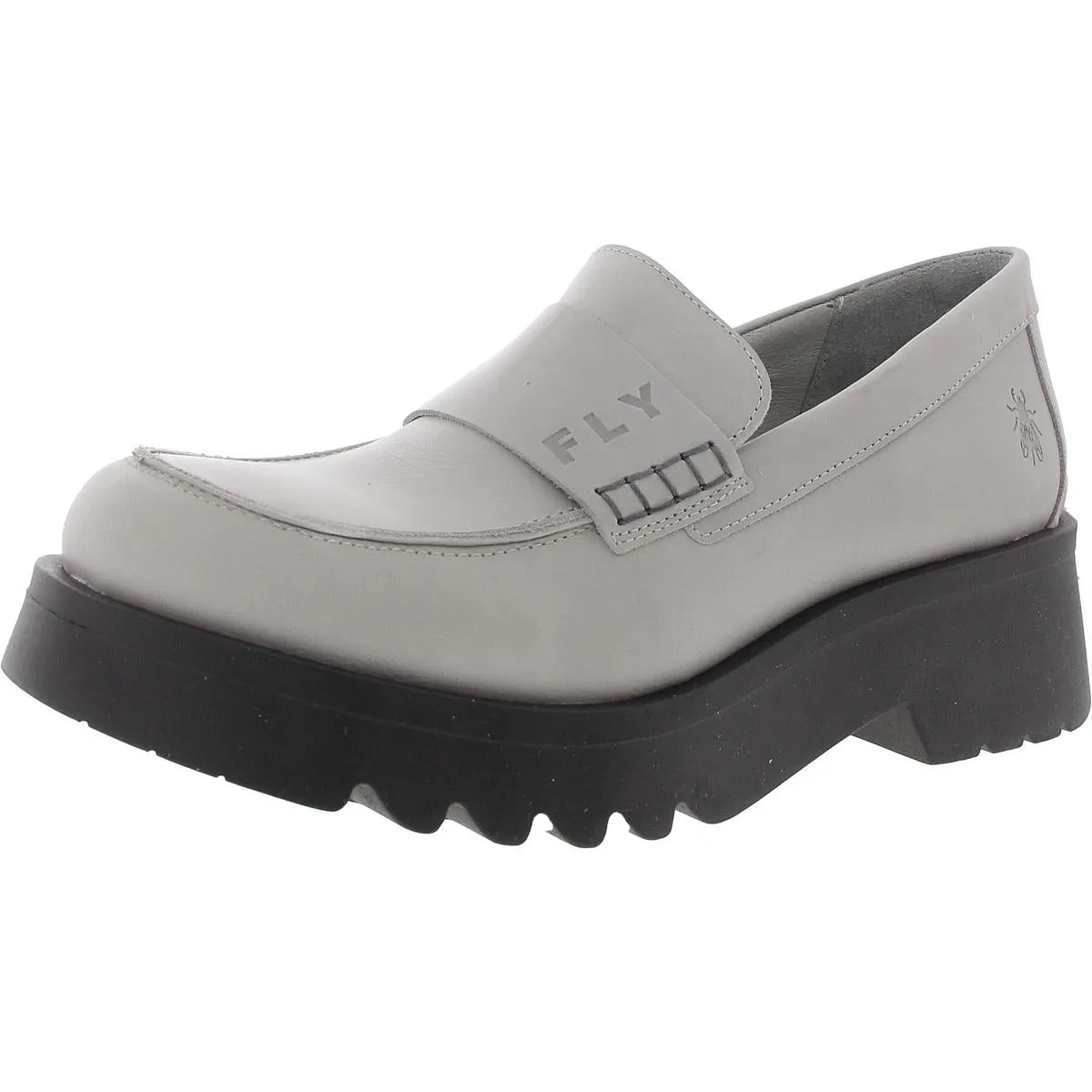 Maus Womens Block Heel Leather Loafers