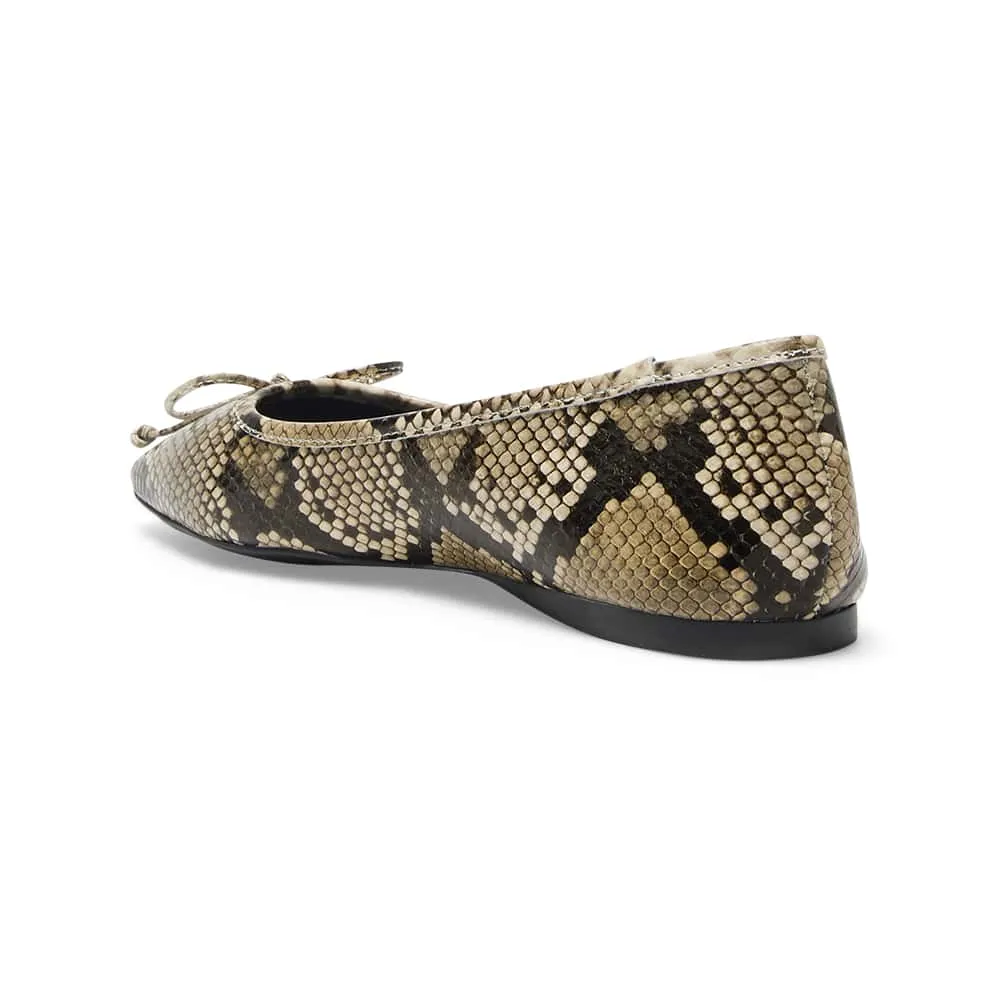 Maya Flat in Snake Leather