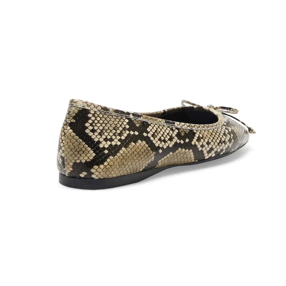 Maya Flat in Snake Leather