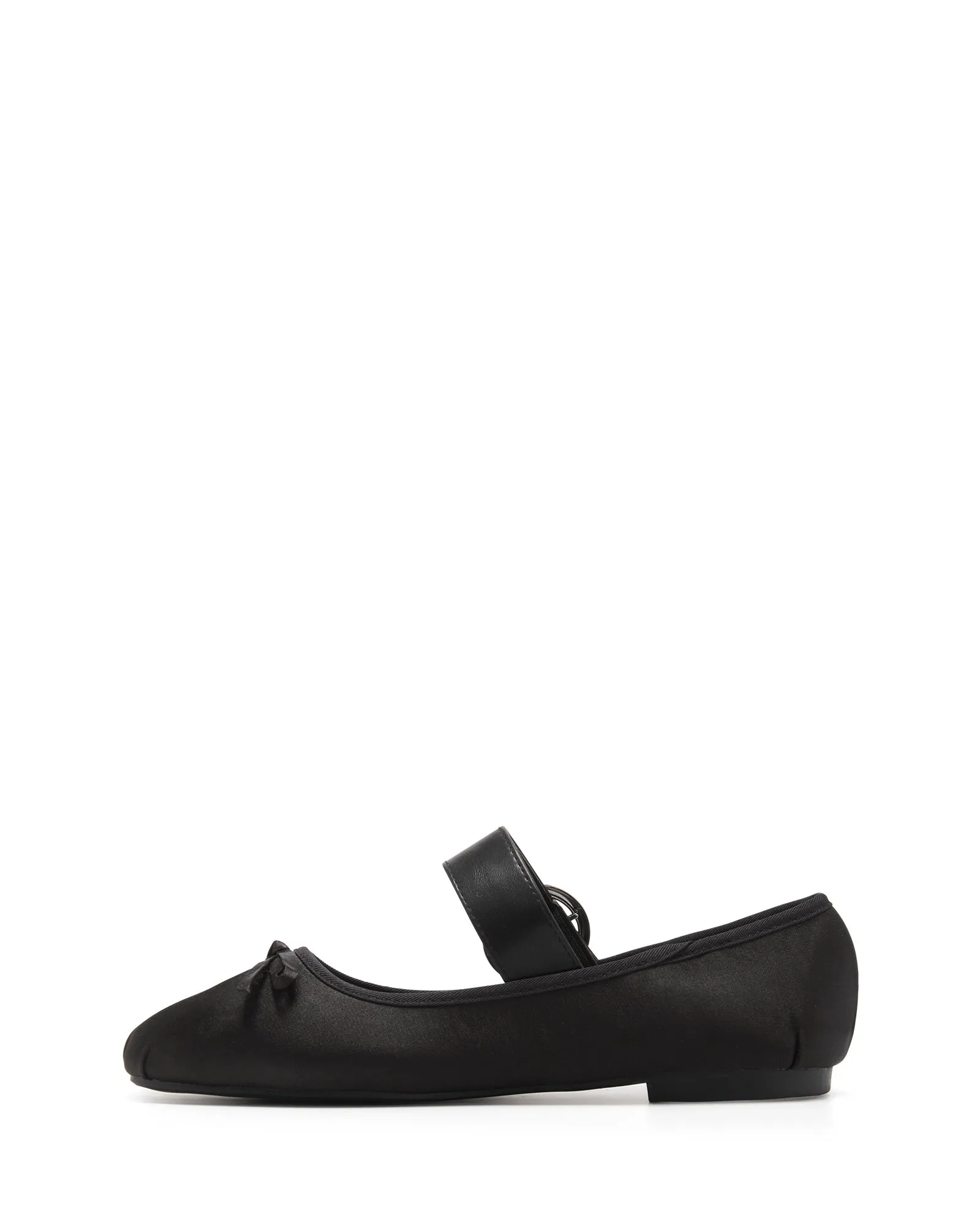 Mesmerize Ballet Flat Black Satin