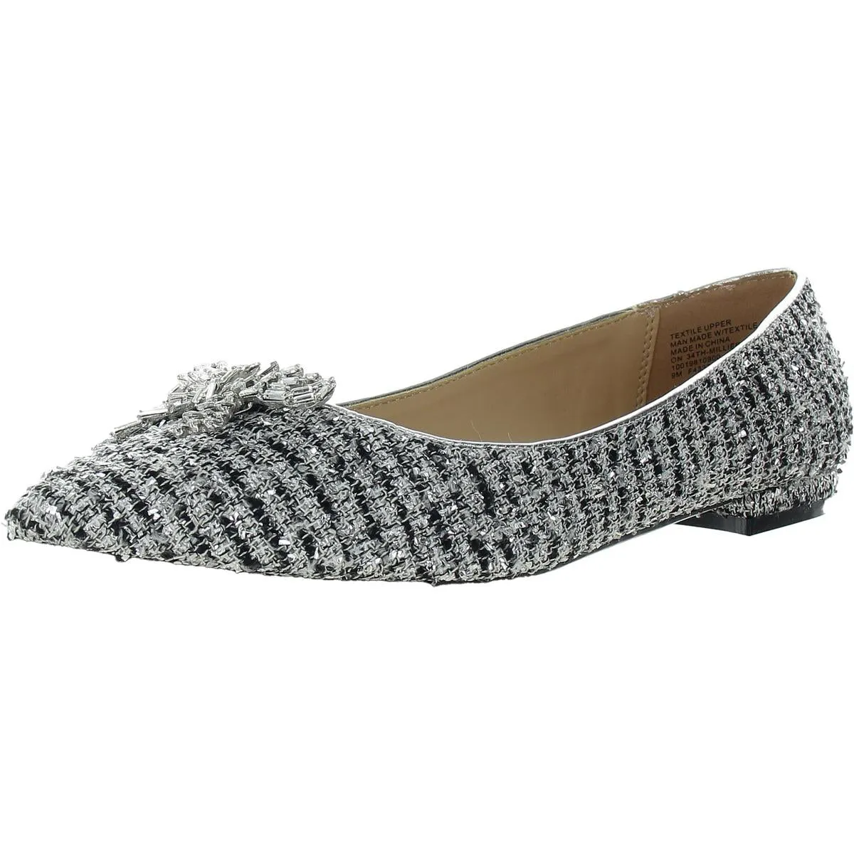 Millee Womens Faux Suede Embellished Ballet Flats