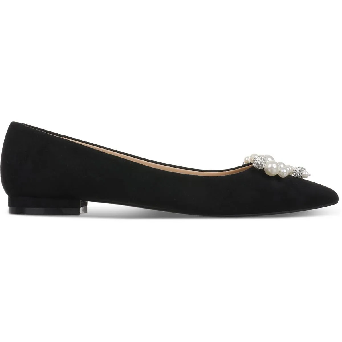 Millee Womens Faux Suede Embellished Ballet Flats