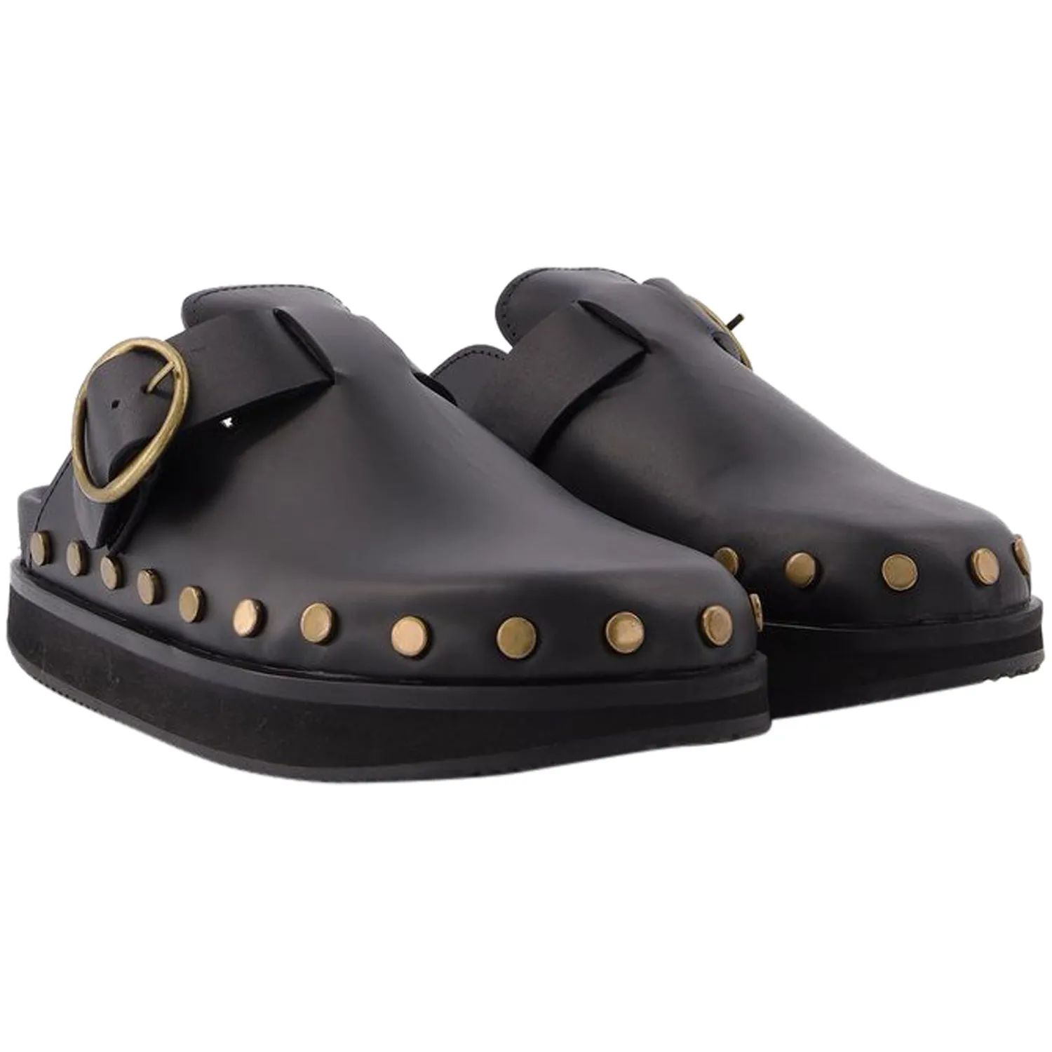 Mirst Flats in Black Leather
