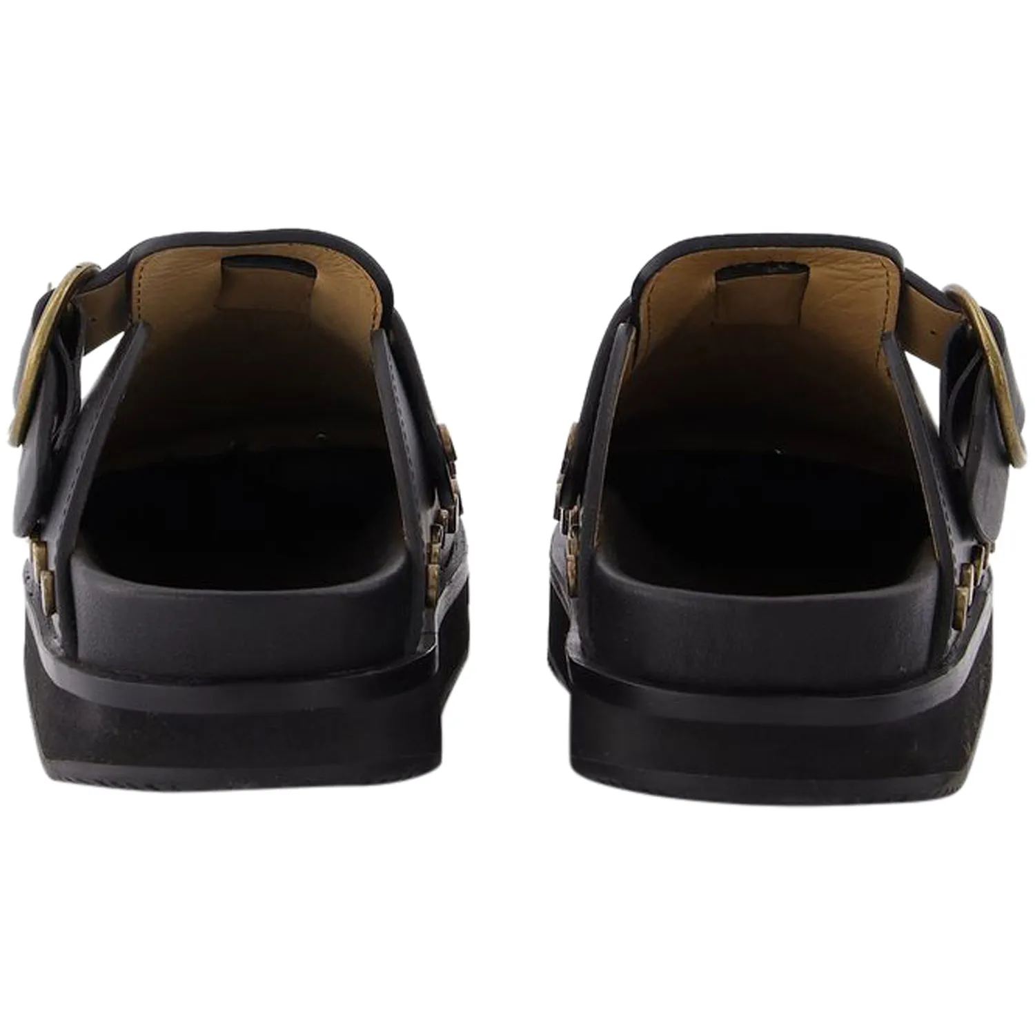 Mirst Flats in Black Leather